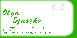 olga szaszko business card